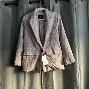 Bagatelle Beige Checkered Blazer